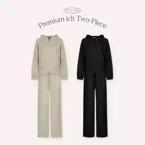 핫핑 [ICH] 제니프 ich 레글런 후드집업+밴딩 와이드팬츠set