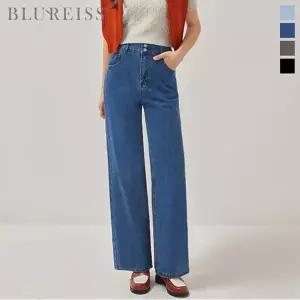 [블루레이스] 투버튼뒤밴딩와이드데님팬츠_B2F1PT7061