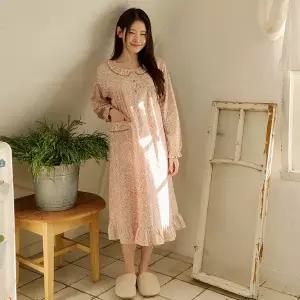 찌니야 여성잠옷 카델플라워 60수 순면 긴팔원피스잠옷