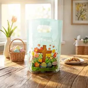 JNC 부활절 2구 손잡이형 비닐 스탠드형 20매 부활의 첫열매 예수그리스도 부활절 계란포장