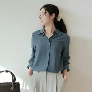 [르포엠][최초가 89,000원][르포엠]페미닌 히든버튼 타이 블라우스 2종세트