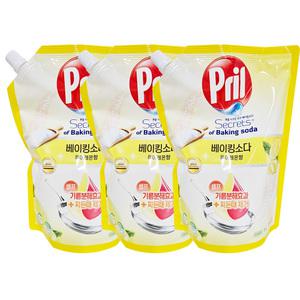 프릴  베이킹소다 주방세제 퓨어레몬향 리필 1L 3개
