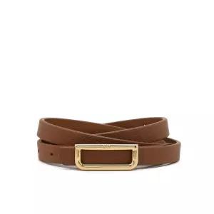 [롯데백화점]닥스 액세서리 [쇼핑백동봉] 브라운 골드 D버클 소가죽 여성벨트 DBBE5E804