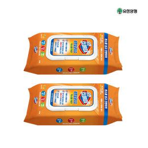 유한크로락스 세정살균티슈 오렌지퓨전 캡형60매 x2개