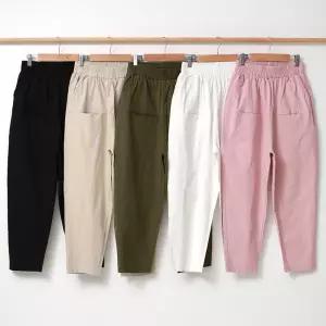 [제니유]제니유 여름 린넨 여성 항아리 스판 배기팬츠 빅사이즈 통바지