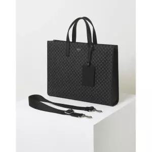 [롯데백화점]닥스 액세서리 [LOUIS BRIDGE]블랙 로고패턴 가죽 라지 토트백 DBBA2F601BK