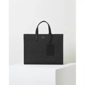 [롯데백화점]닥스 액세서리 [LOUIS BRIDGE]블랙 로고패턴 가죽 라지 토트백 DBBA2F601BK