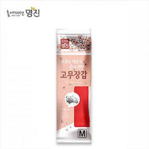 [명진] 황토숯 일반고무장갑 중 21x37cm 레드