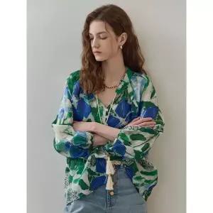 [하프클럽/]에스닉 트로피컬 보헤미안  블라우스