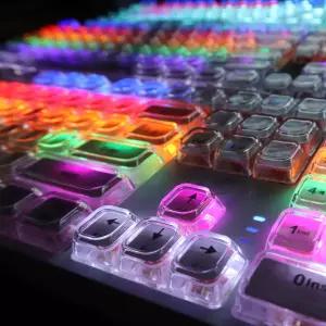 템빨 투명 크리스탈 키캡 tl1 110키 영문 한글 각인 인쇄 기계식 키보드 led키보드