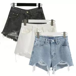 [NS홈쇼핑]빈티지 청반바지 3부 데님 여름 흑청 찢청 여성 숏팬츠 OPT-SHT15..