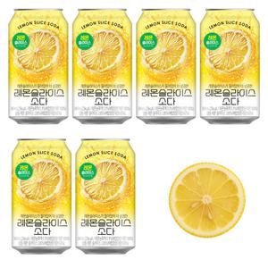 레몬슬라이스소다 340ml 6개입 생레몬 슬라이스 저칼로리 캔음료