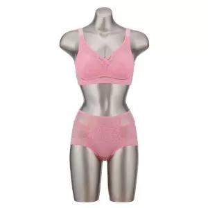 오모떼 빅사이즈 프리미엄 브라 팬티 세트 2종 세트/핑크