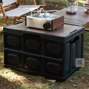 56L 멀티수납 캠핑 접이식 폴딩박스 (블랙) 자동차트렁크 캠핑용  정리박스