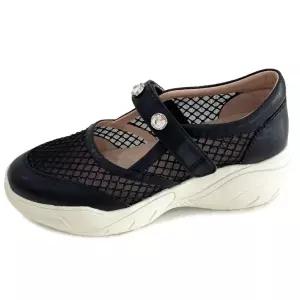 [롯데백화점]에스콰이아 여성화 망사원단 양가죽 핫픽스 보석장식 메리제인 슬립온 EQEMST695