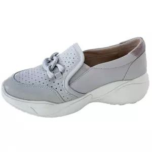 [롯데백화점]에스콰이아 여성화 부드러운 양가죽 빅체인 장식의 펀칭 창높이 4cm 슬립온 EQEMST694