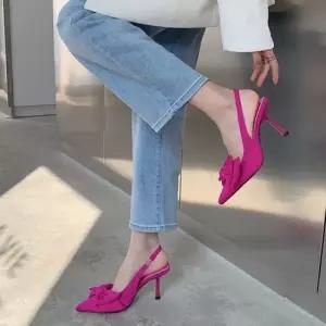 레이디슈 리본 웨딩슈즈 미들 슬링백 힐 0326