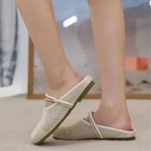 /신상오픈런 여성용 편안한 니트 메리제인 스트랩 뮬 샌들