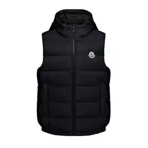 [몽클레어]25FW 키즈 여성 FUDO 로고 패치 패딩 조끼 블랙 1A000 29 53A5E 999