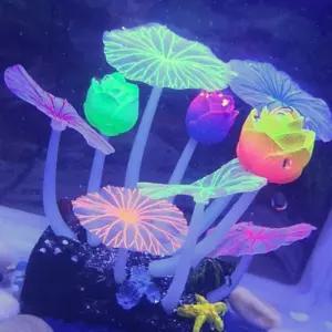 HGE 수족관 용품 어항 레이아웃 야광 인공 수초(연꽃) 물고기놀이터은신처 피쉬볼인테리어 관상어하우스