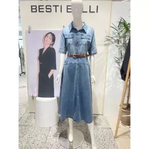 갤러리아 [25S/S]벨티드 버튼업 데님 롱 원피스 (BKOKE2582)(BKO2582)