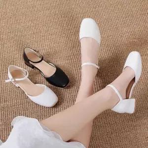 더구두 스퀘어 메리제인 통굽 구두 힐(3.5cm)-3222