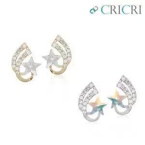 CRICRI 스와로브스키 크리스탈 슈팅스타 은침 귀걸이-W135755