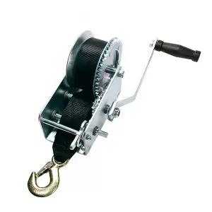 핸드윈치 2500LBS 2단계스피드 벨트+후크포함 고하중 보트 트레일러용