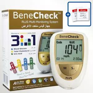베네첵 3가지 요산+콜레스테롤+혈당 측정기 통풍 체크 당뇨 측정 수치 싱글 검사기