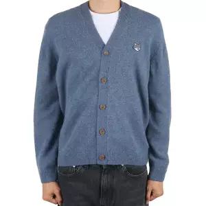 메종키츠네 25FW 남성 폭스헤드 램스울 컴포트 가디건 파우더블루 PM00502KT1006 0331
