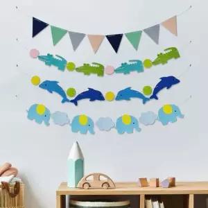 동물 태슬 가랜드 /생일가랜드/펠트 패브릭가랜드