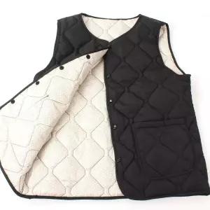 패딩조끼 경량 라운드넥 보온 방한 슬립 양면누빔 조끼
