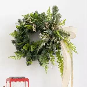 플라워트리 크리스마스 리스 벽장식 네츄럴파인 45cm 벽걸이 소품