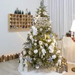 플라워트리 크리스마스 트리 장식 풀세트 레터링 210cm 양면 데코