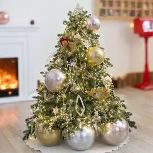 플라워트리 크리스마스 트리 장식 풀세트 사슴과썰매 120cm 양면