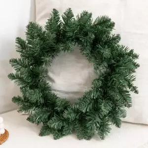 플라워트리 크리스마스 리스 무장식 고급 숲속 짙푸른 그린 35cm