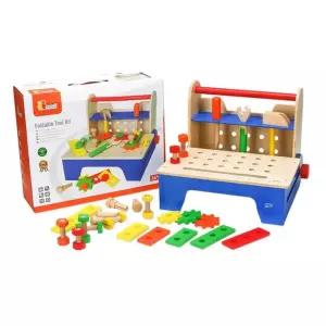 유아 손조작 협응력 발달놀이 접이식 원목 공구박스 아빠표 나무연장 4살 정비사역할