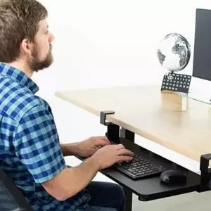 책상 슬라이드 키보드 무타공 데스크 슬라이드 슬라이드 키보드 트레이 키보드 받침대 사무용 공간활용