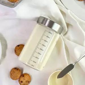 내열유리 눈금유리병 400ml 스무디 건강주스 공병