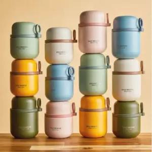 오슬로 이유식 스텐 보온도시락통 미니 유아 어린이 초등 아기 죽통 일체형 푸드자300ml