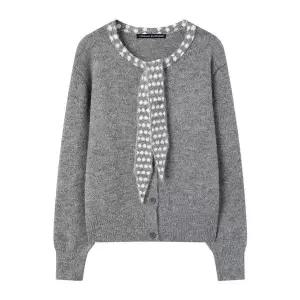 [미니멈][미니멈 에브리데이]울 도트 타이 포인트 니트 가디건 (EB4CK047D)