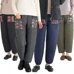 [엄마옷 로즈맘] [로즈맘단독]왕따뜻패치누빔기모밴딩바지