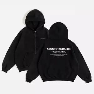 어바웃스탠다드 트루에센셜 오버핏 투웨이 후드집업 특양면 쭈리 피그먼트 기모