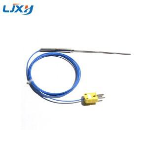 LJXH K 타입 아머드 열전대 온도 센서 굽힘  프로브 100mm-300mm 블루 PTFE 와이어 1M/1.5M/2M/3M 전기 기