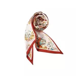 플라워 패턴롱타이 스카프 실키 스타일 패션 액세서리 (WFG06HR)