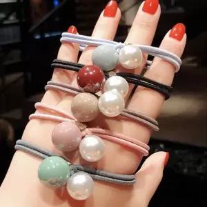 [하프클럽/]방울머리끈 진주 포인트 데일리 헤어 머리끈