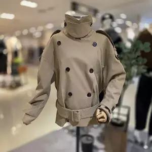 [대구백화점] [파파야]더블버튼벨티드숏트렌치코트(PNQRCT002A)