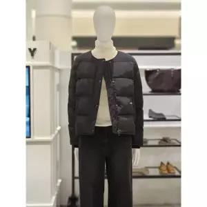 [시슬리](하남점)여성 라운드넥 오리털 미들패딩 블랙 SAPD81561-BK