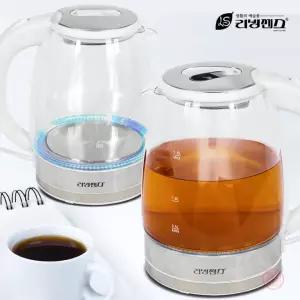 리빙센스 1.8L 대용량 위생적인 무선 전기 유리포트 멀티 커피 티 전기주전자 사무실 가정용 유리 주전자