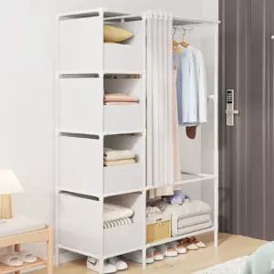 오픈형 수납 옷장 조립식 선반 간이 작은방 행거